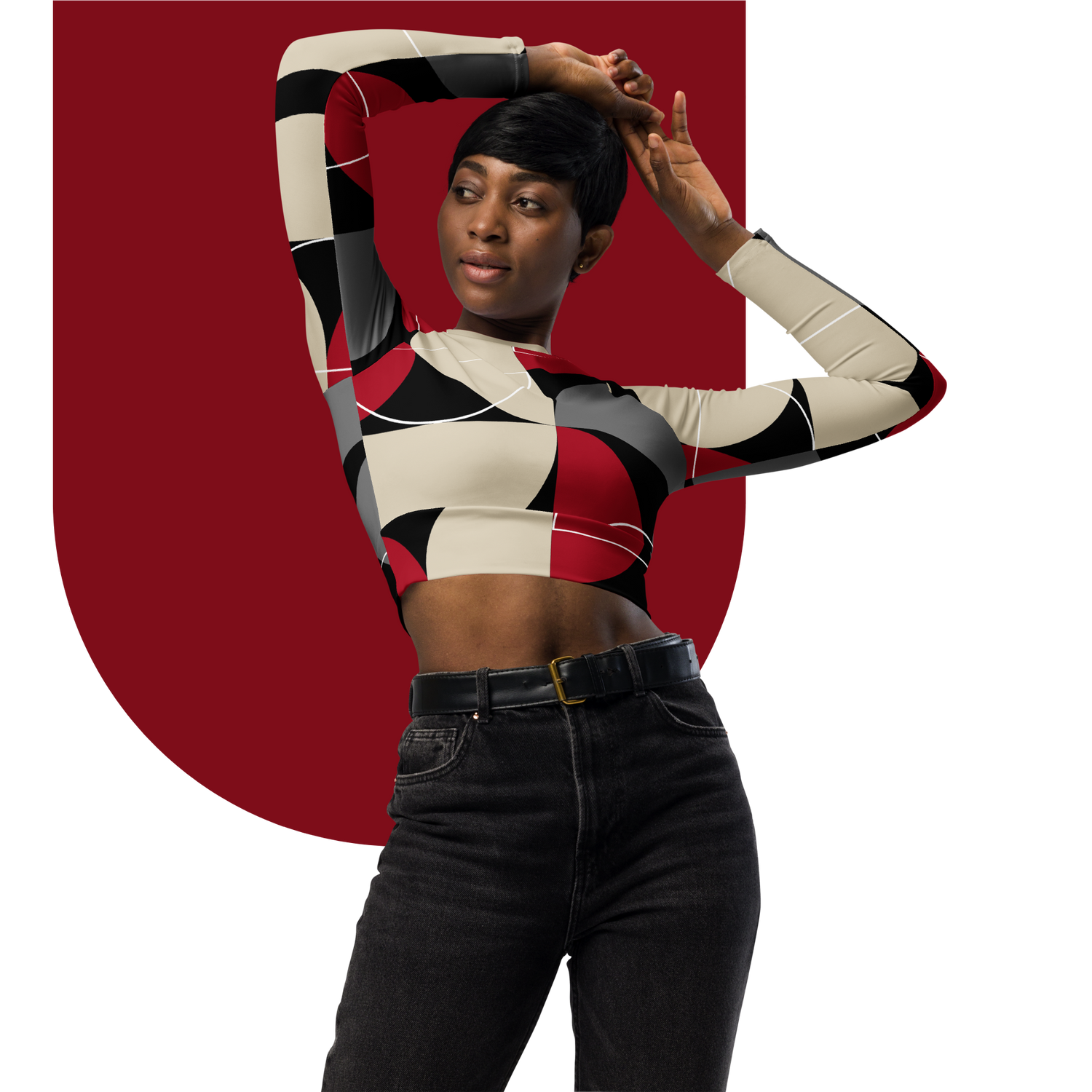 Women's Long-Sleeve Crop Tops