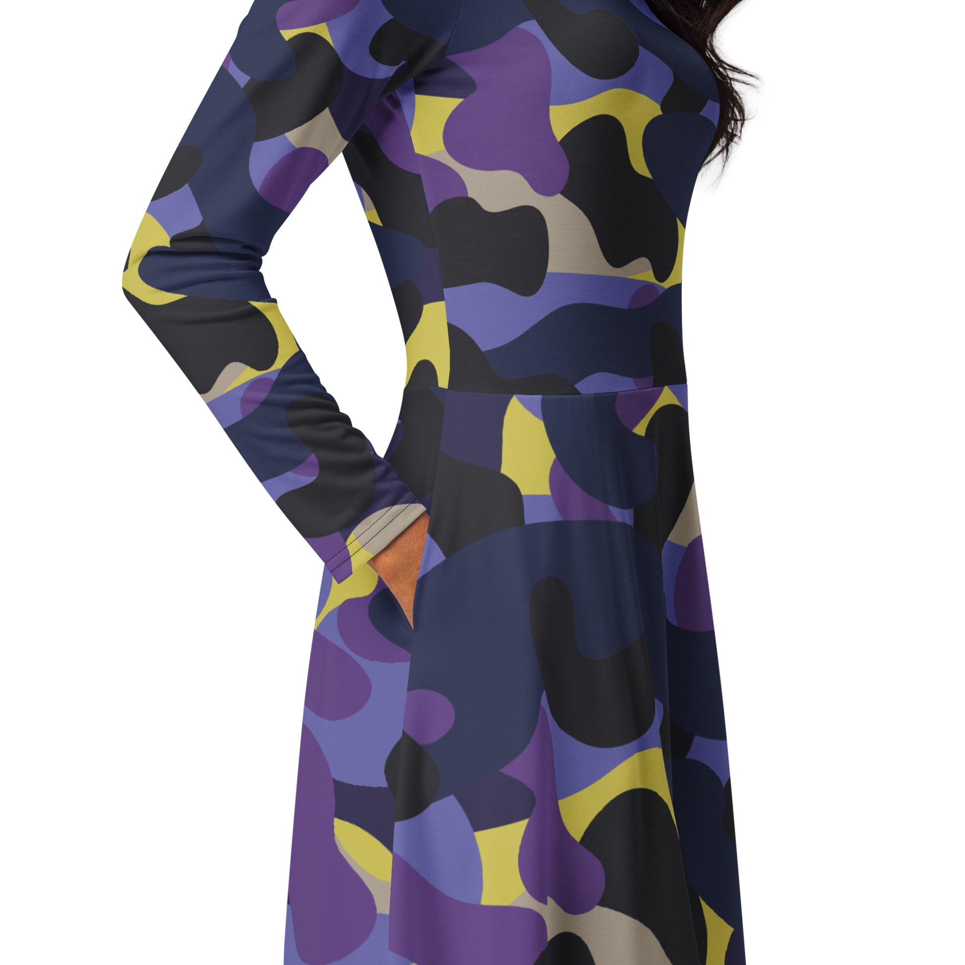 purple camouflage dress Purple Camouflage Print Sleeveless Knee Length Dress