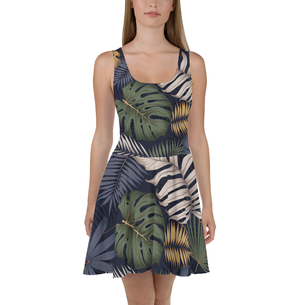tropical print skater dress Geometric Tropical island pattern Skater Dress