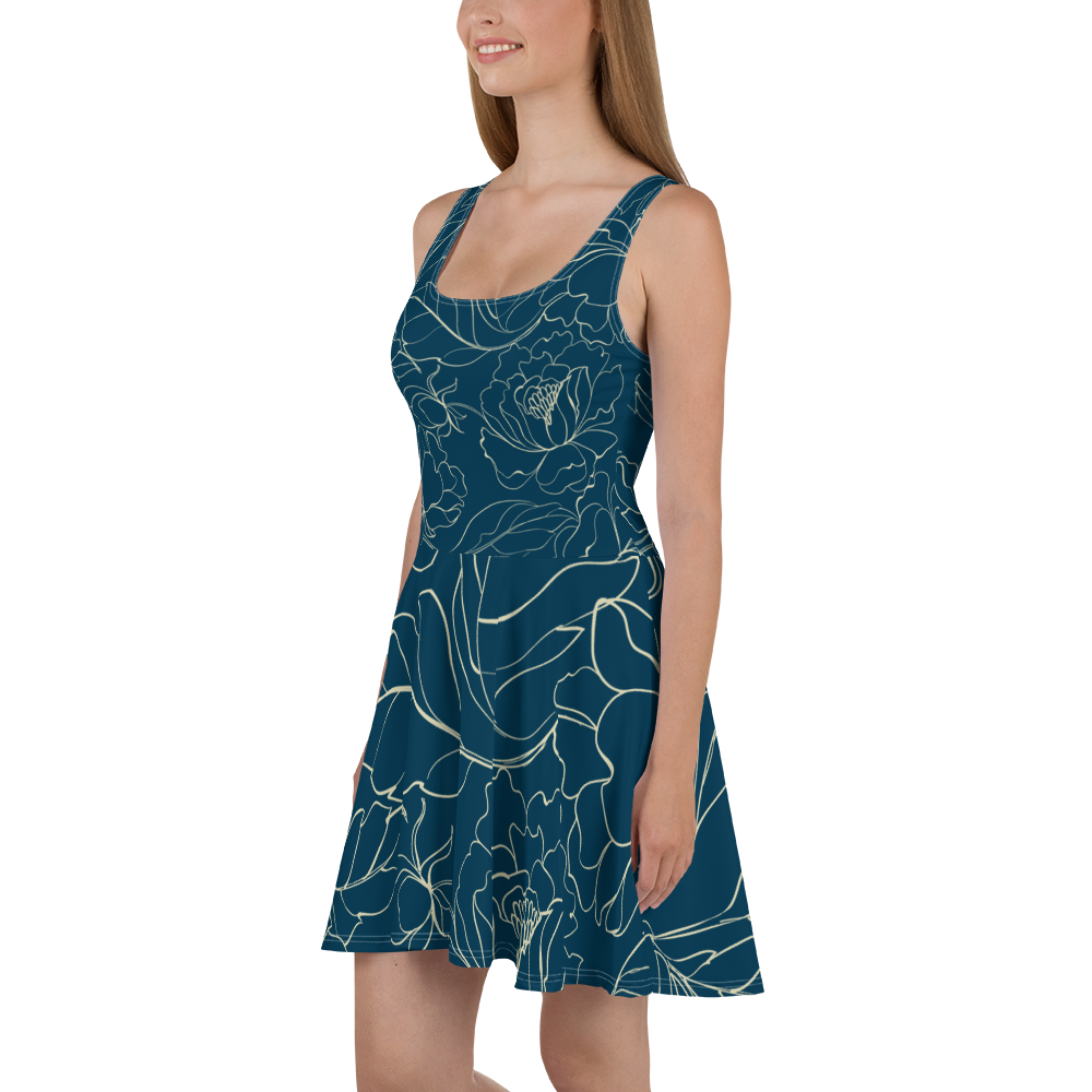 blue and white floral skater dress Sassy Shortcake Petal Princess Dress