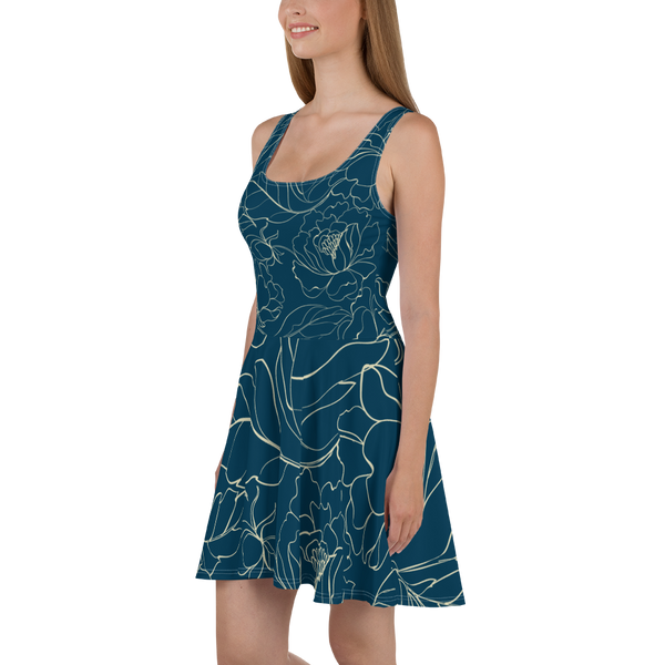 floral pin stripe skater dress Floral Striped Bow Skater Dress Festigal