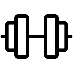 Black outline of a dumbbell on a white background.