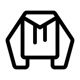 Outline of a hoodie on a white background.
