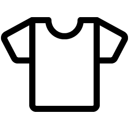 Outline of a t-shirt on a white background.