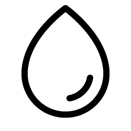 Black droplet icon on a white background.