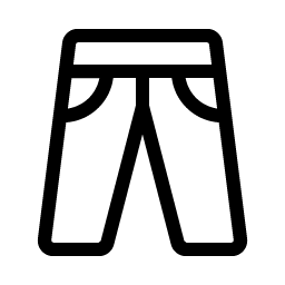 Outline of a pair of pants on a white background.